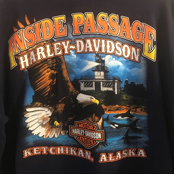 Harley-Davidson Other - Harley Davidson Navy Long Sleeve Ketchikan Alaska